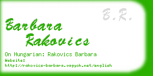 barbara rakovics business card